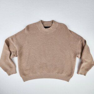 Dannii Minogue Womens Ribbed Sweater Size 14P Petite Beige Tan